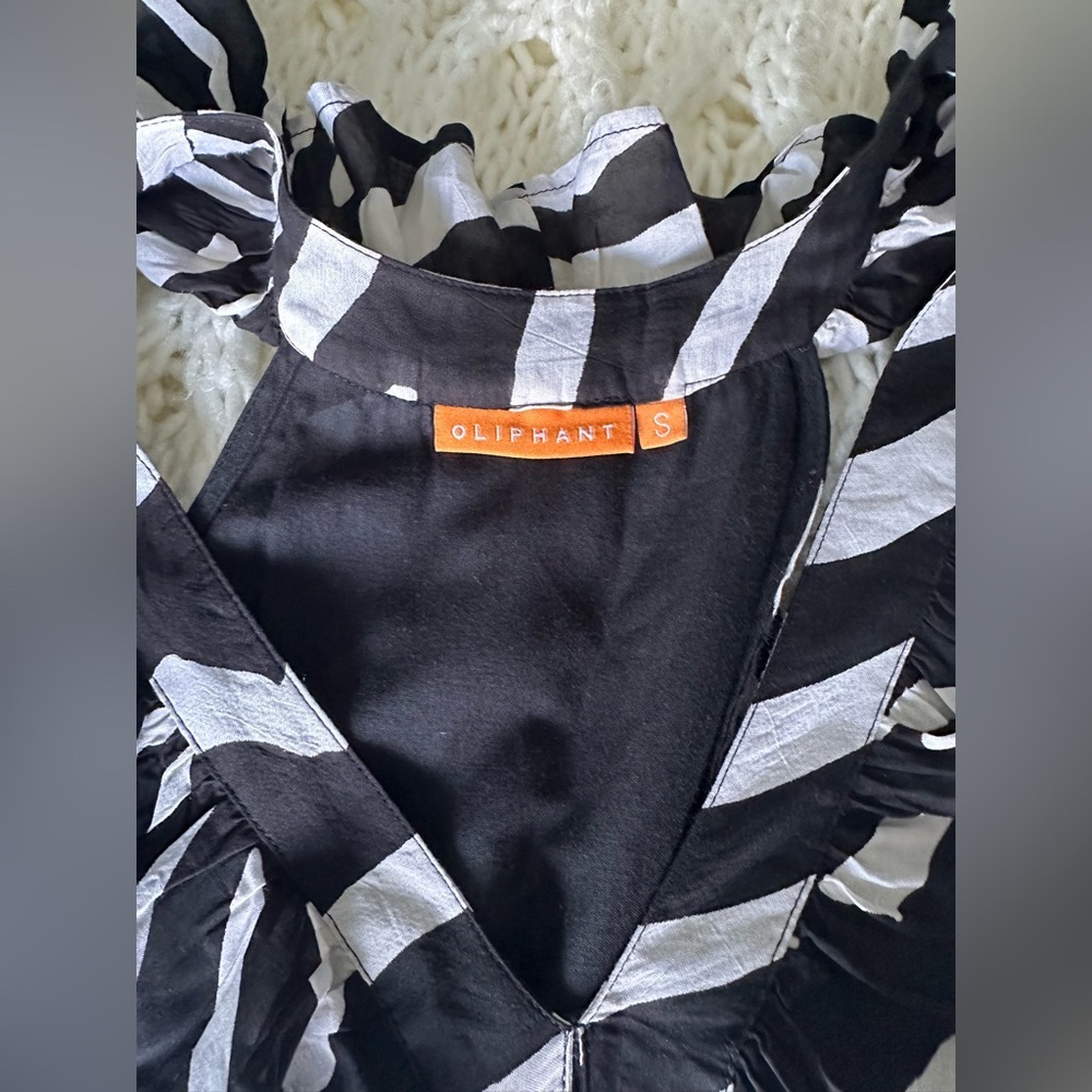 Oliphant Elegant Black and White Zebra Print Maxi Dress - Picture 4 of 5